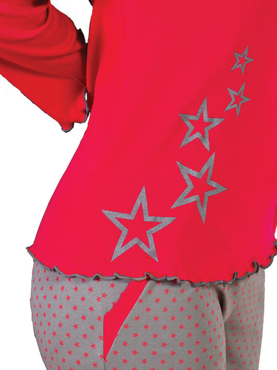 Women's Pajamas with Stars Fuchsia