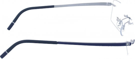 Silhouette Herren Metallisches Brillengestell Blau 5529 FG 4510
