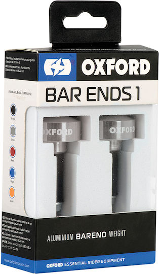 Oxford Motorcycle Handlebar Counterweights 22mm Αλουμινίου in Silver Colour