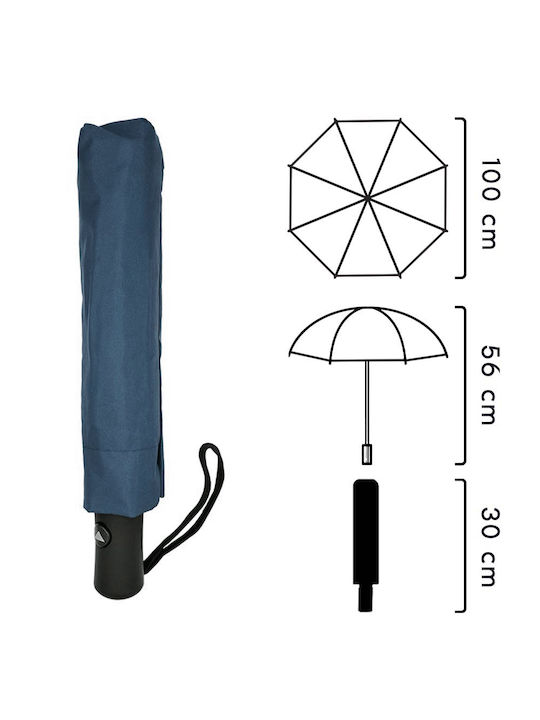 Windproof Automatic Umbrella Compact Navy Blue