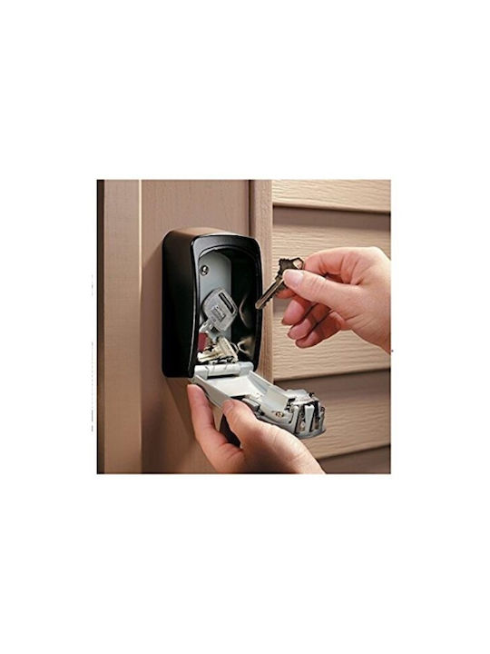 Magnem Wall Key Holder Metallic Black single position with Combination 6.5x3x9.5cm