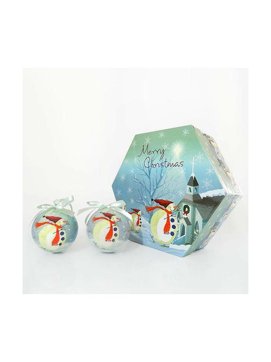 Eurolamp Weihnachtshänger Kugel Ornament Plastik Hellblau 7.5cm