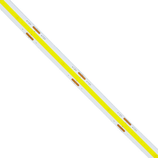 GloboStar LED-Streifen 12V Kaltweiß Licht 5m Typ COB mit Netzteil
