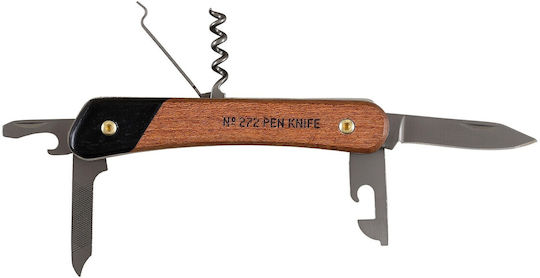 Gentlemen's Hardware Мултифункционален Инструмент Химикалка Нож Крафт Кафяв