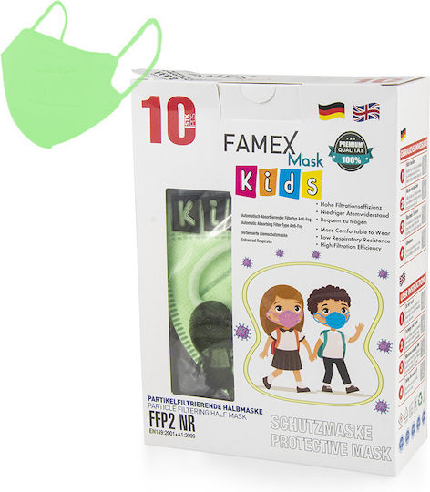 Famex Disposable Protective Mask FFP2 NR Kids Light Green 1200pcs