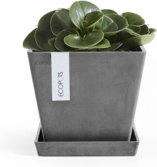 Ecopots Rotterdam Pot Plastic Grey 20x20x17.5cm.