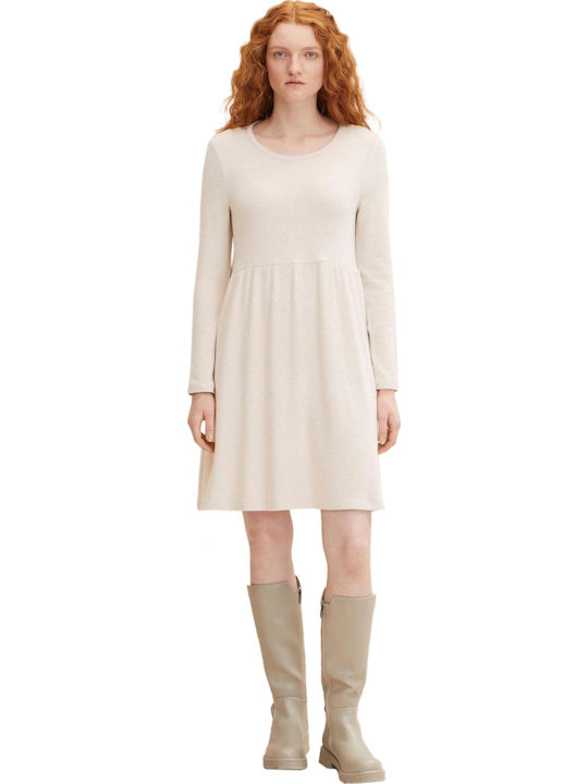 Mini Φόρεμα Πλεκτό με Βολάν Cloud Grey Melange