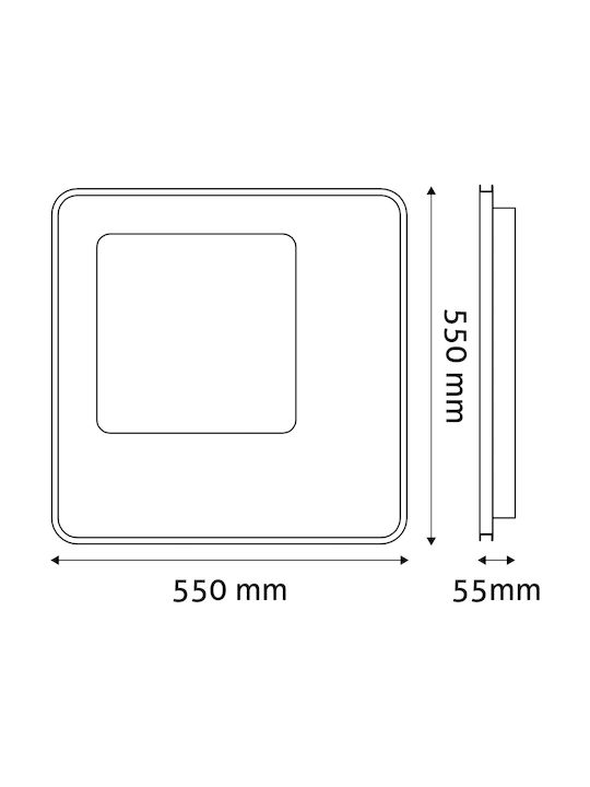 Avide ADO3S-HOLXL-2.4G Deckenleuchte 55cm Mehrfarbig mit Integrierter LED und Fernbedienung