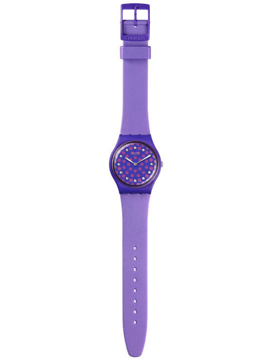 Swatch Perfect Plum Women's Watch with Purple Rubber Strap