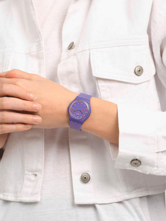 Swatch Perfect Plum Ρολόι Μπαταρίας με Καουτσούκ Λουράκι Swatch Perfect Plum Ρολόι Μπαταρίας με Καουτσούκ Λουράκι