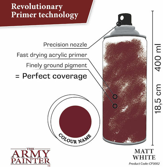 The Army Painter Primer Χρώμα Μοντελισμού σε Spray Matt White 400ml