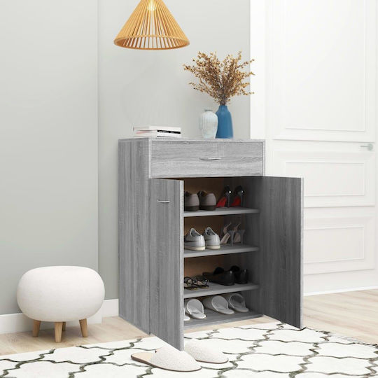 Ξύλινη Παπουτσοθήκη με 4 Ράφια Γκρι Sonoma Μ60xΠ35xΥ84cm