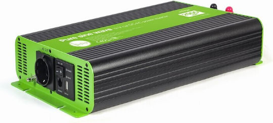 Energenie Car Inverter Pure Sinewave 2000W to Converter 12V DC in 230V AC with 1xUSB