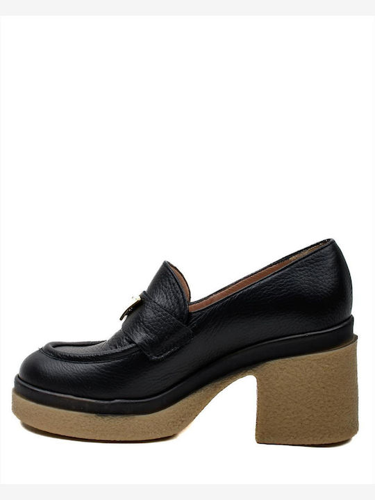 Women's Leather Loafers ZAKRO COLLECTION S70-FW22-23 BLACK GOPHRE BLACK