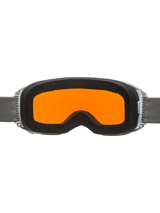 Alpina Big Horn Μάσκα Σκι & Snowboard Ενηλίκων Λευκή με Φακό Καθρέπτη Μωβ