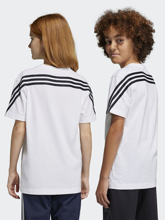Kinder-T-Shirt Weiß Future Icons 3-Stripes