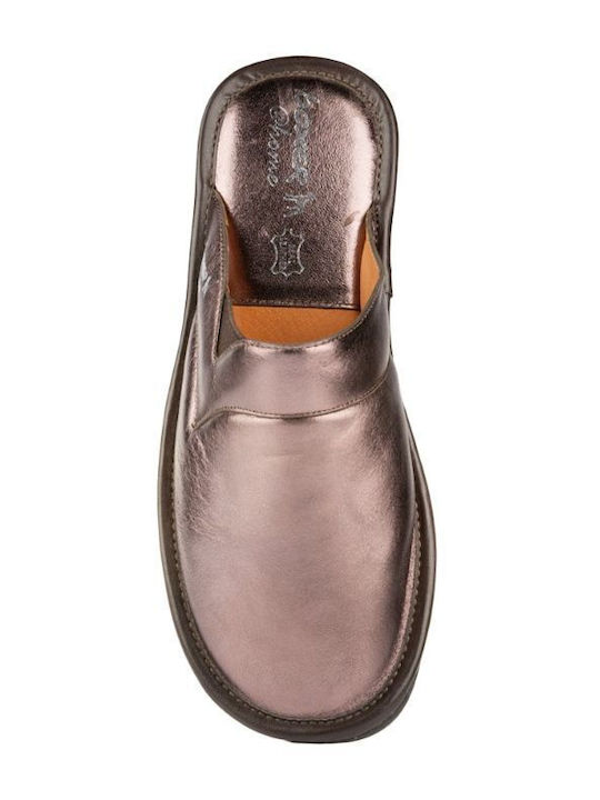 Anatomical Leather Women's Slippers Golden