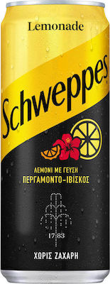 Schweppes Κουτί Σόδα Lemonade Bergamot & Hibiscus με Ανθρακικό Χωρίς Ζάχαρη 330ml