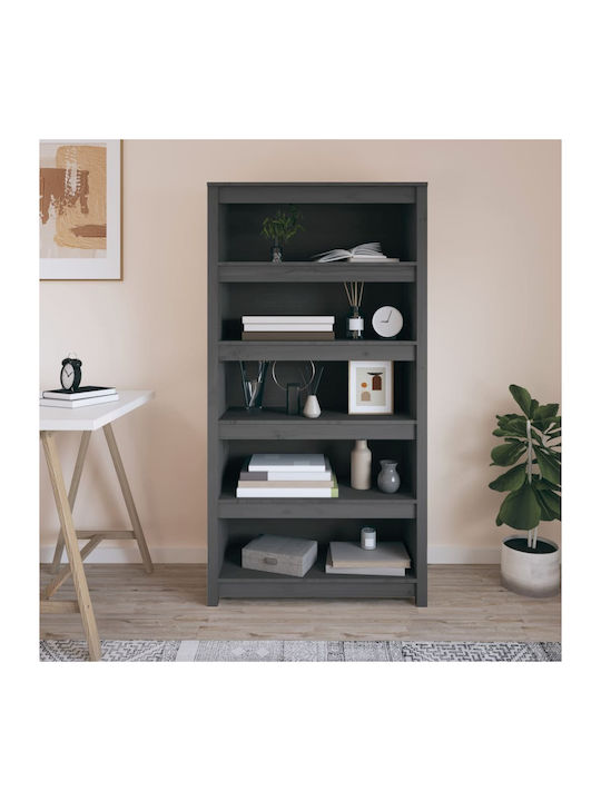 Grey Bookcase 80x35x154cm