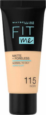 Maybelline Fit Me Matte + Poreless Liquid Make Up 115 Ivory 30ml