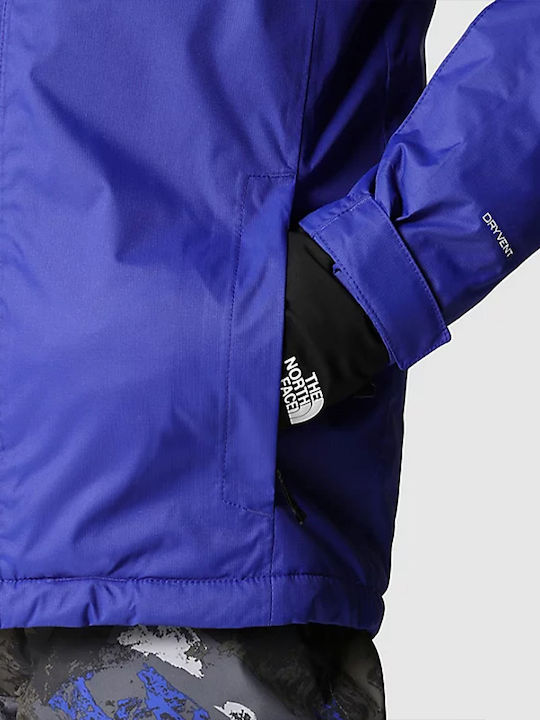 Waterproof Kids' Sports Jacket Short Windproof with Lining & Hood Blue