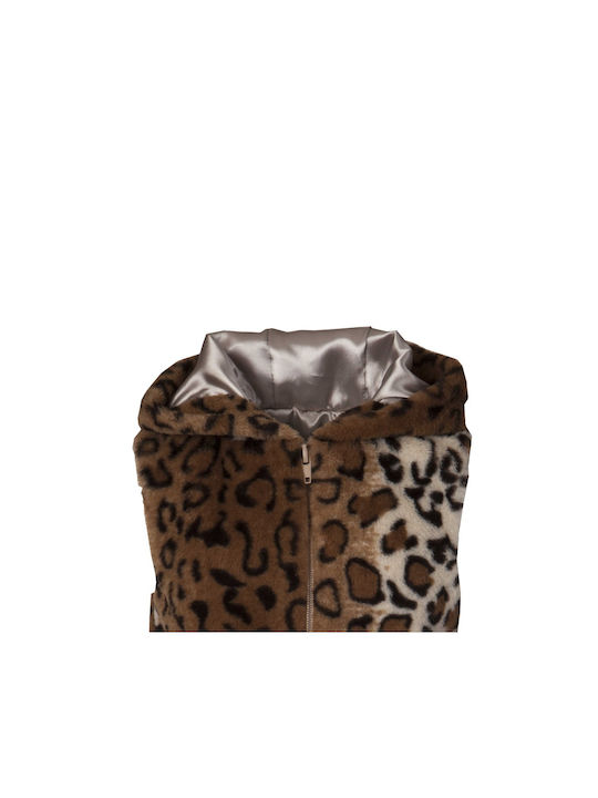 M&B Kid's Fashion Fur vest leopard A267