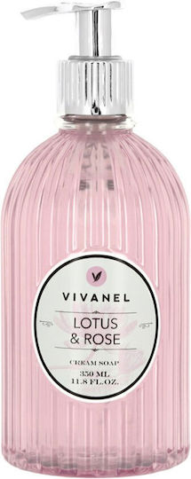 Vivian Gray Vivanel Lotus&Rose Κρεμοσάπουνο με Αντλία Τριαντάφυλλο 350ml