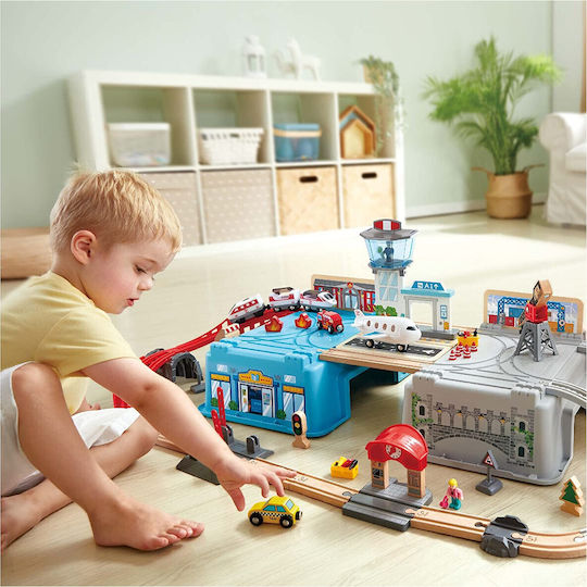 Hape Mega Metropolis Set mit Zug aus Holz für 3+ Jahre alt+ Jahre