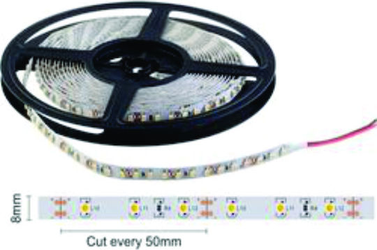 Waterproof LED Strip 12V Cold White Light 5m with Power Supply