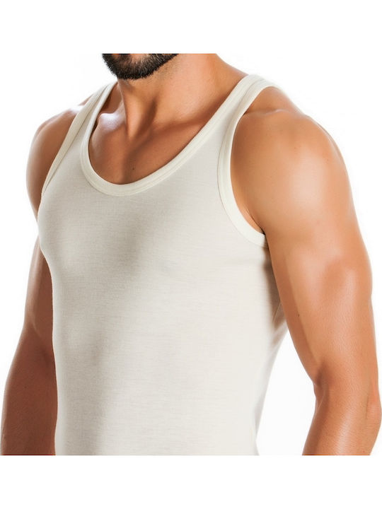 Men's Undershirt Sleeveless in Beige Color