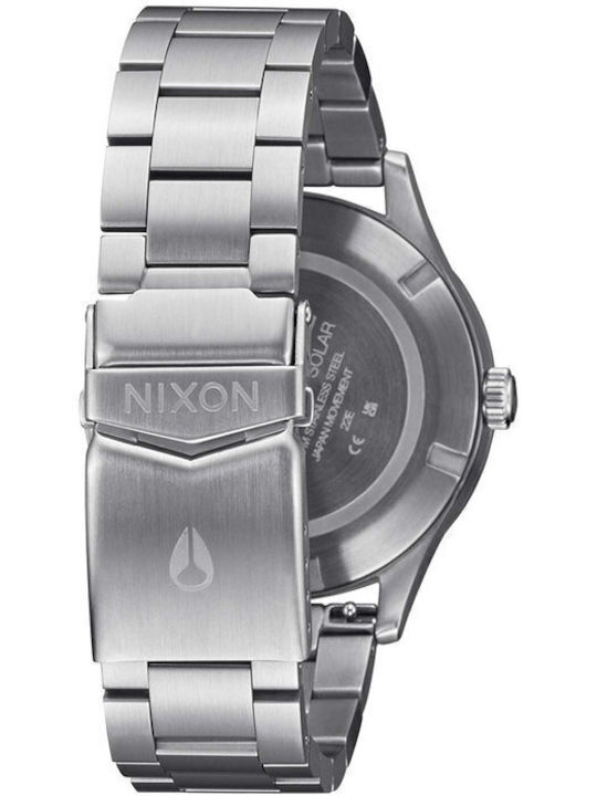 Nixon Sentry Herrenuhr 40mm Solar mit Silber Metallarmband