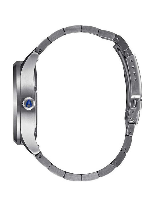 Nixon Sentry Herrenuhr 40mm Solar mit Silber Metallarmband