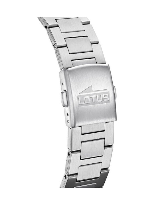 Lotus Watches Men's Watch 40mm Battery with Silver Metal Bracelet