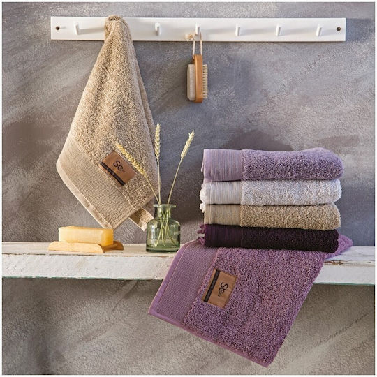 SB Home Πετσέτα Χεριών Elegante 40x60εκ. Silver Βάρους 600gr/m²