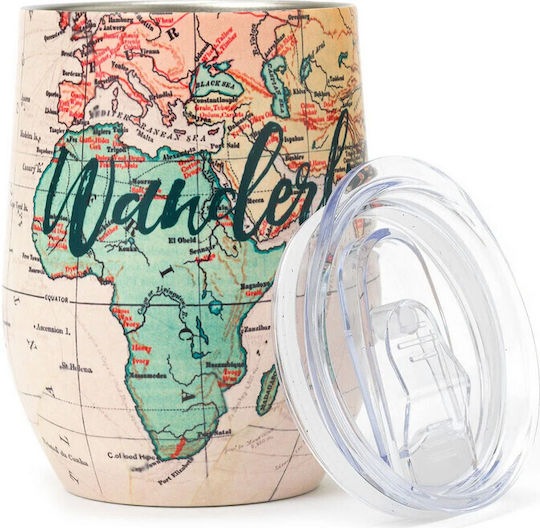 Legami Milano Travel Glass Thermos Stainless Steel BPA Free 325ml Multicolour with Mouthpiece