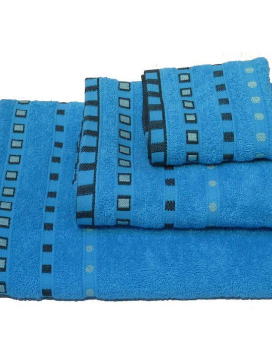 Le Blanc Hand Towel Pennié Jacquard Polka Dot 30x50cm Turquoise Weight 450gr/m²
