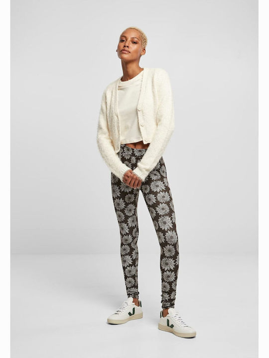 Къса Дамска Плетена Жилетка с Копчета White Sand