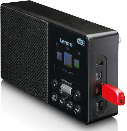 Lenco PIR-510 Επιτραπέζιο Ραδιόφωνο Επαναφορτιζόμενο DAB+ με Bluetooth και USB Μαύρο