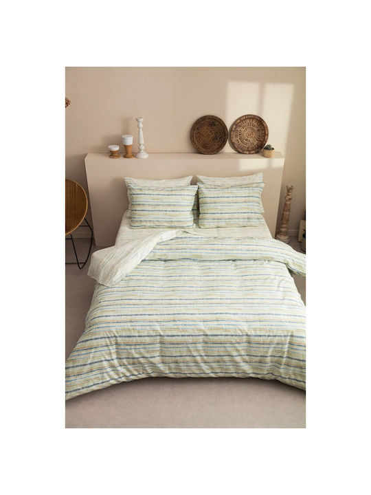 Vesta Home Σετ Παπλωματοθήκη Βαμβακερή Μονή με Μαξιλαροθήκη 170x240cm Milos 1