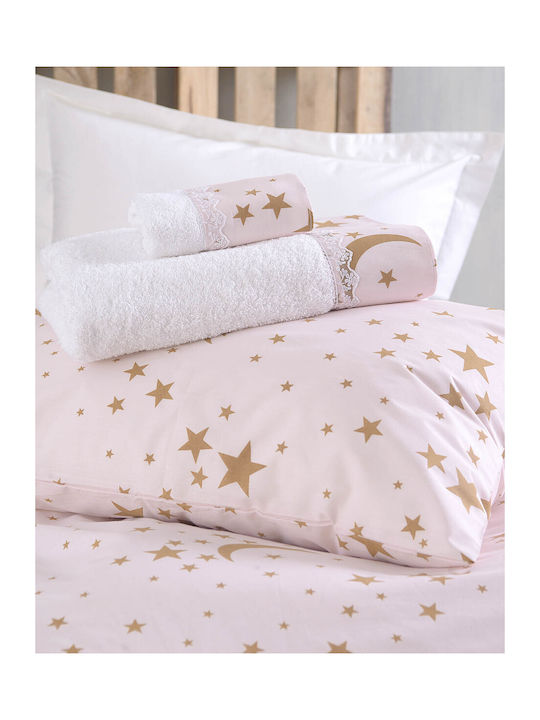 Rythmos Bettbezug-Set Baumwolle Übergröße mit 2 Kissenbezügen 220x250 Moonlight Pink