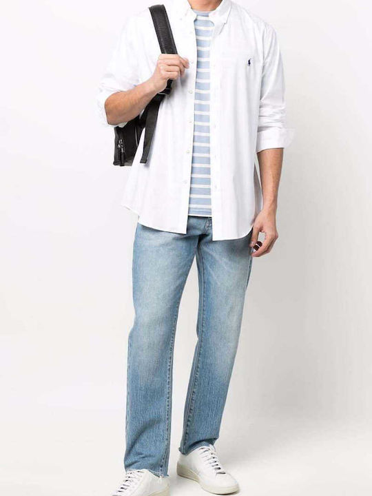 Langärmlig Jeans Hemd Weiß