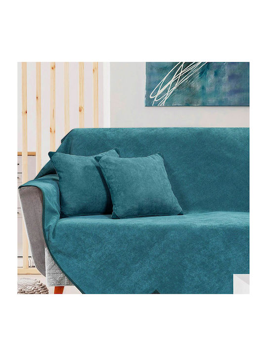 Beauty Home Ριχτάρι Τριθέσιου Καναπέ 180x300εκ. Πετρόλ 8406ΤΡΙ