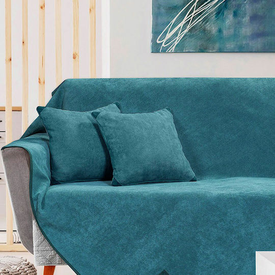 Beauty Home Покривка За Триместен Диван 180x300см Петролена 8406ТРИ