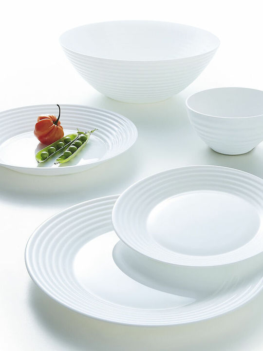 Luminarc Harena Πιάτο Γλυκού Γυάλινο White με Διάμετρο 19cm