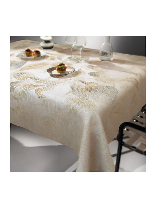 Saint Clair 1035 Polyester Stain Resistant Tablecloth Natural 145x180cm