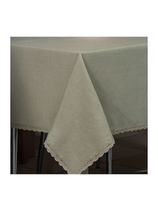 Beauty Home Τραπεζομάντηλο με Δαντέλα 8132 Χακί 140x220εκ.