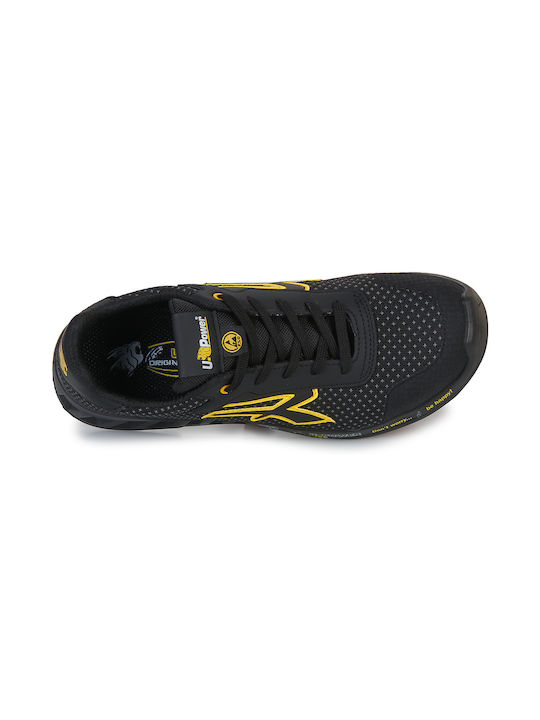 Upower Matt Black Safety Shoe Black S3 with Certification P CI ESD SRC