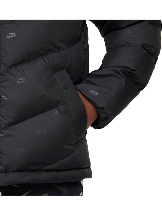Kids' Sports Jacket Short with Hood Black Sportswear