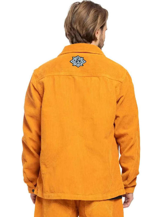 Homeboy Men Time Warp Hybrid Cord Miranda Jacket Orange