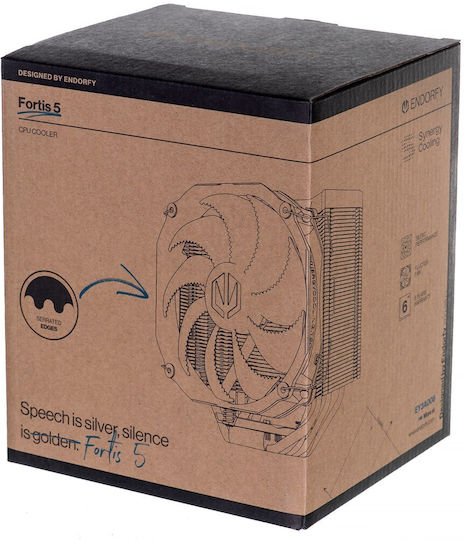 Endorfy Fortis 5 CPU Cooling Fan for AM4/AM5/1200/115x/1700 Socket Gray